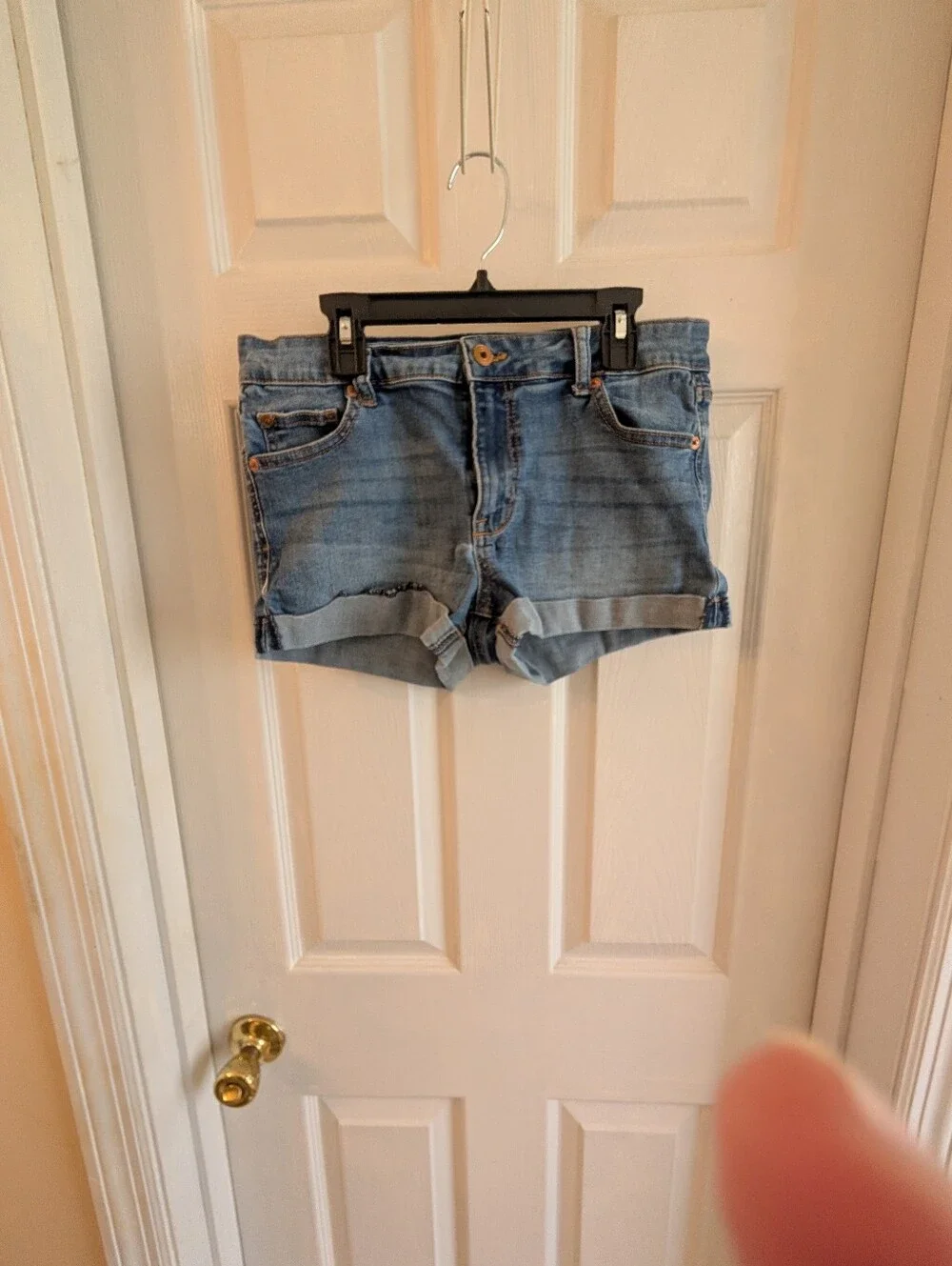 Light Blue Cuffed Denim Jean Shorts